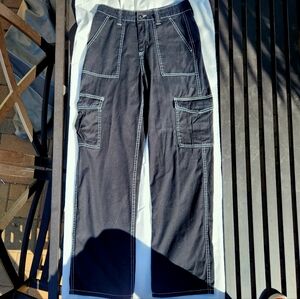 HT Denim Hot Topic Women Black Hi-Rise Carpenter Pants Size 3 (Jrs) Cargo Pocket